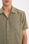 Relax Fit Polo Collar Linen Look Summer Short Sleeve Shirt E1230Ax25Sm - 6