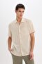Relax Fit Polo Collar Linen Look Summer Short Sleeve Shirt E1230Ax25Sm - 6