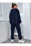 بدلة رياضية West Coast Sweatshirt Jogger - غطاء رأس كبير الحجم مطبوع باللون الأزرق الداكن - 4