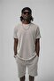 Men's Line Basic T-Shirt Brown - 4