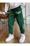 California Ca Sweatpants Jogger - Green Printed Rubber Leg High Waist