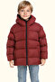 Boy's Burgundy Fleece Hooded Waterproof Wind Resistant Pocket Puffer Winter Coat