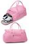 Kaff Pink Crinkle Fabric Waterproof Sports and Travel Bag with Shoe Compartment 0818 and Front Pocket - 3