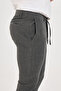 Men's Summer Seersucker Fabric Lycra Jogger Pants Half Elastic Waist Slim Fit Anthracite - 7