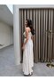 Cream Patterned One-Sleeve Dress - 5