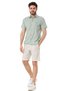 Men's Shirt Collar Short Sleeve Linen Shirt - 4510