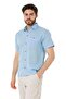 Men's Shirt Collar Short Sleeve Linen Shirt - 4510