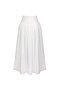 High Waist Midi Skirt Cotton Ecru
