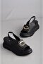 Select 8067 genuine leather heel women's sandal (heel height: 7cm) black