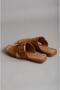 Seç 16230 Genuine Leather Women's Slippers Tan Suede - 6