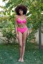 Women's Supported Bow Bottom Top Fuchsia Bikini Set 35008 - 6