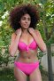 Women's Supported Bow Bottom Top Fuchsia Bikini Set 35008 - 8