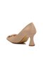 312181 Beige Skin Women's Stone Heeled Shoes - 4
