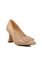 312181 Beige Skin Women's Stone Heeled Shoes - 3