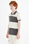 Dark Gray Color Blocked Text Embroidered Standard Mold Polo Collar Boy T-shirt - 11095 - 4