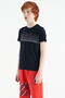 Navy Blue Text Printed O Neck Standard Fit Boy's T-Shirt - 11149 - 5