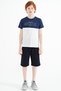White Text Printed Color Block Standard Fit O Neck Boys T-Shirt - 11134 - 2