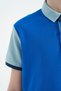 Cobalt Blue Color Blocked Embroidery Detailed Standard Mold Polo Collar Boy T-shirt - 11108 - 5