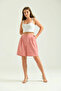 Women's Powder Long Basic Fabric Shorts - 5