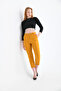 Women's Mustard Leg Detailed Fabric Trousers - 5