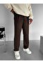 Men's Baggy Fit Elastic Waist Casual Pants Brown - 3