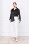 Women's Elastic Waist Rope Detailed Wide Leg Trousers - 2