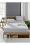 Akarca Home Ranforce Single Fitted Sheet Gray (Light Color Gray)