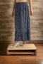 Patterned Woven Viscose Button Detailed A-Line Ankle Length Skirt with Elastic Waist - Product Length 90 cm Std - 2