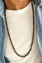 6 Mm Tiger Eye Natural Stone 70-80 Cm Long Unisex Necklace
