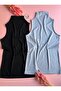 Seamless, Modal 4-Pack Turtleneck, Powder, Blue, Black and White Sleeveless Women's T-Shirt Undershirt - 2