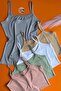 Elytra 5-Piece Women's Singlet in Green, Skin, White, Blue, Pink Modal Fabric, Breathable, Strap 66E02
