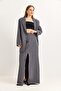 Slit Skirt Oversize Jacket Double Suit Smoked