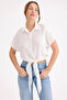 Tie Waist Short Sleeve Casual Shirt