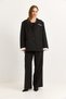 Black Suit with Oversized Jacket Pockets and Sleeves Detail