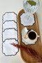 6 Pieces Embroidered Coffee Side Napkin Cocktail Napkin & Coaster & Presentation Holder - 2