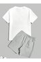 Unisex Oversize King Signature Printed Black Crew Neck T-Shirt Shorts - 2