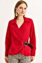 Belt Detailed Woven Shirt Red - 2
