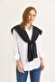 Basic Shirt with Cardigan Look on the Back White - 2