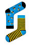 Left and Right Striped Bee Pattern Socket Socks - 2
