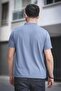 قميص رجالي من Cole Slim Fit مرن من الليكرا بنصف أزرار وأكمام قصيرة وياقة محايدة - 4