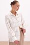 Embroidery Detailed Viscose Shirt - Beige - 3