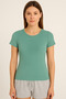 Women's Ribbed Short Sleeve Cotton T-Shirt