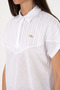 Women's White Polo Neck T-Shirt 50300663-Vr013 - 7