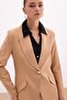 Button Detailed Long Jacket - Camel - 5