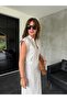 Original Model, Belt Detailed, Gold Buttoned, Beige, Linen Dress - 4