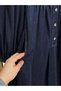 Ajda Metal Buttoned Robe Denim Dress-He2847 Navy Blue - 3