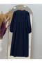 Parla Denim Dress with Cargo Pockets with Tunnel Waist-He2802 Denim Color