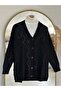 Dila Baklava Pattern Perforated Cardigan-Zi̇6150 Black