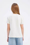 Crew Neck Printed Short Sleeve Ecru Girl's T-Shirt D8541A8/Er85 - 4