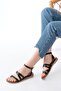 205-08 Black Orthopedic Genuine Leather Women's Sandals - 3